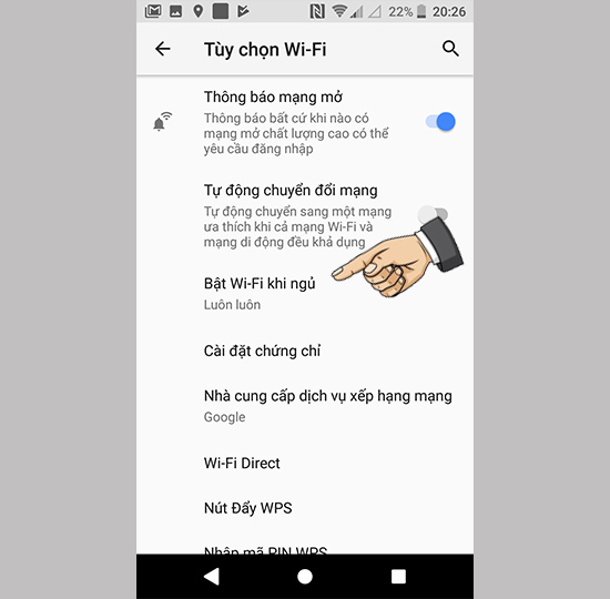 Tắt tính năng